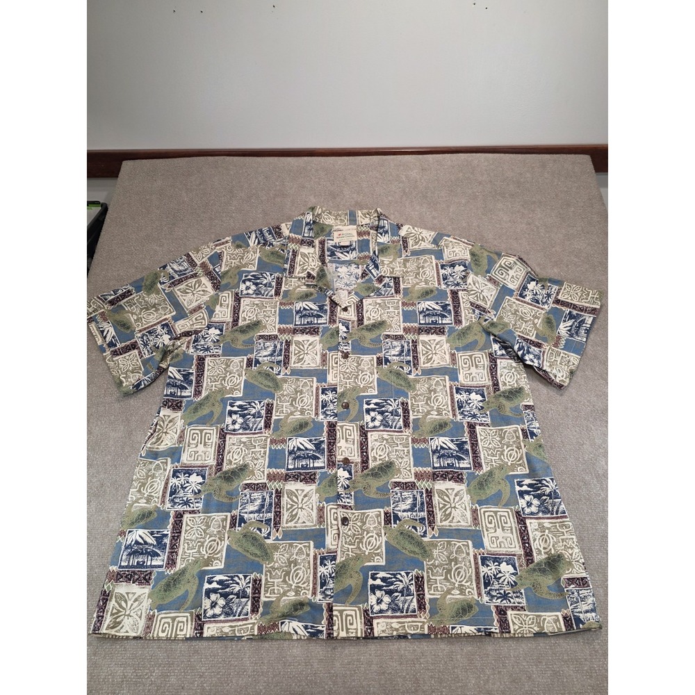 Royal Hawaiian Creations Men's 4XL Aloha Shirt Sea Turtle Made in Hawaii USA